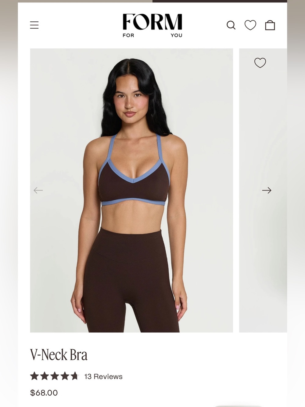 Form v neck sports bra! New with pads!